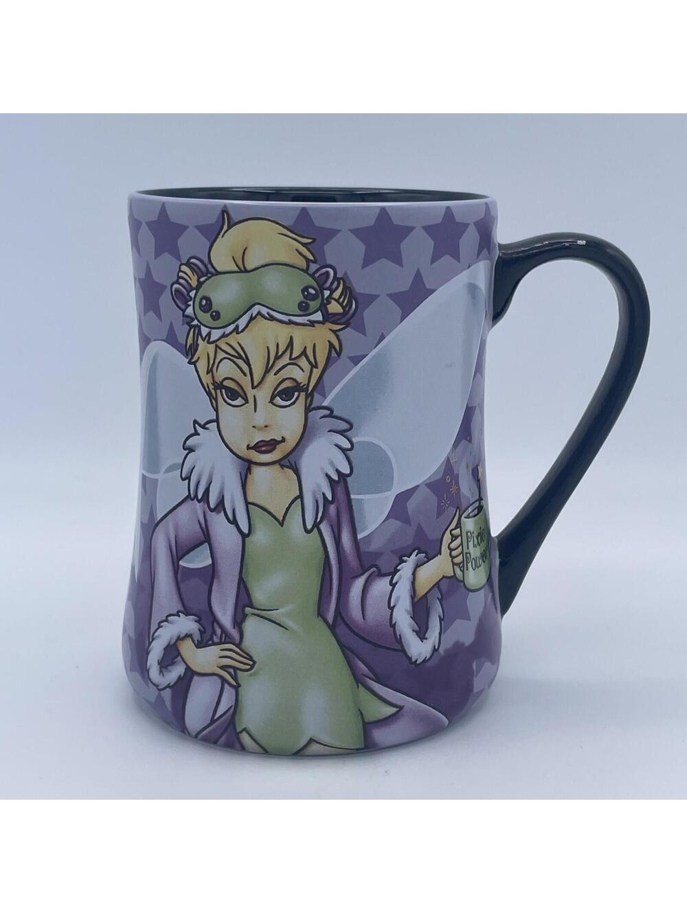 Disney Parks Tinker Bell Coffee Mug Mornings Aren't Magical Purple Star 16oz L